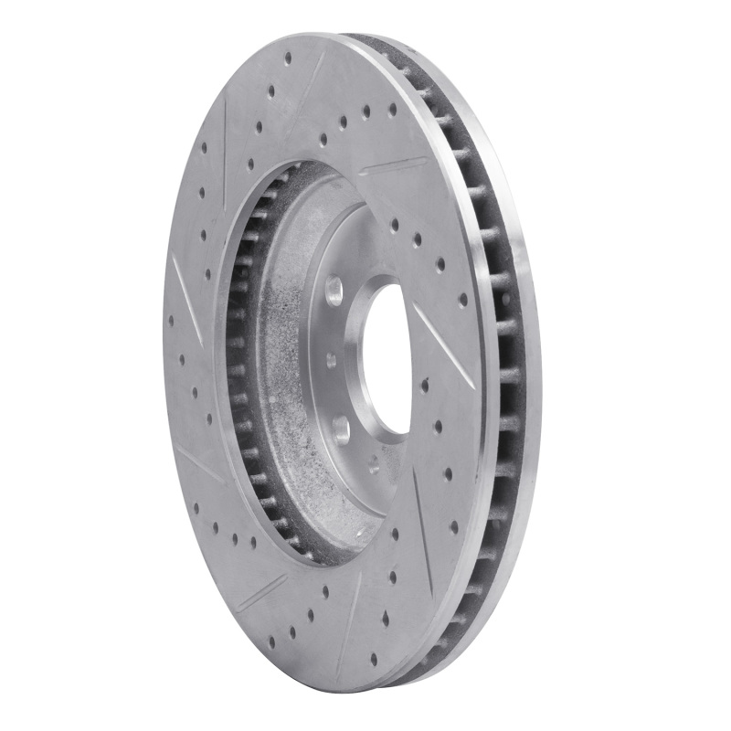 Buick Lucerne Brake Rotor (1) - Front Right - R1 Concepts - Drilled & Slotted - Silver - `06-`16